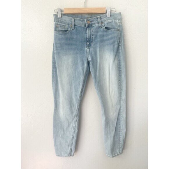 7 For All Mankind Gwenevere Low Rise Skinny Jeans For Women’s Size 29 Blue Denim - Picture 2 of 9